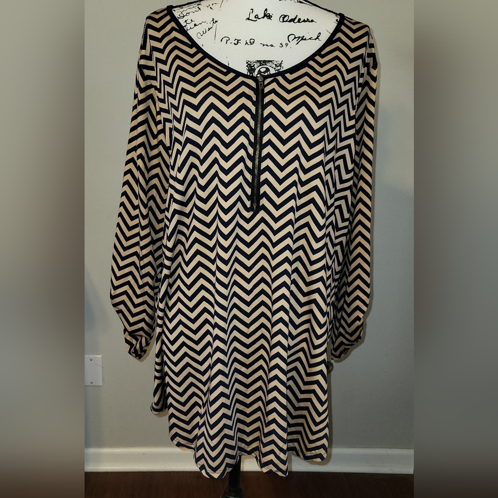 Espresso Chevron Patterned Top